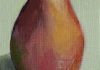 Red Anjou on green gray