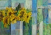 Sunflowers and blue stripes