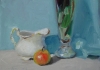 Creamer, Apple, Glass Vase