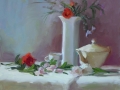 Roses, White Vase