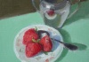 Strawberries with spoon